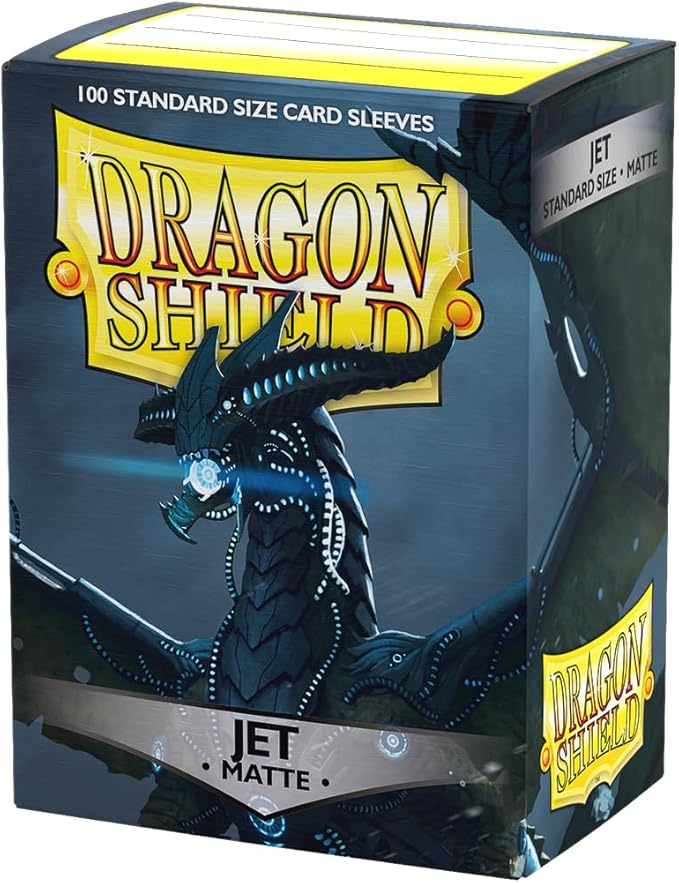 Dragon Shield | Standard Size Card Matte Sleeves | 100 CT - Smooth & Tough Premium TCG Sleeves | Compatible with Pokemon, Flesh & Blood, One Piece & Magic The Gathering | Jet Matte