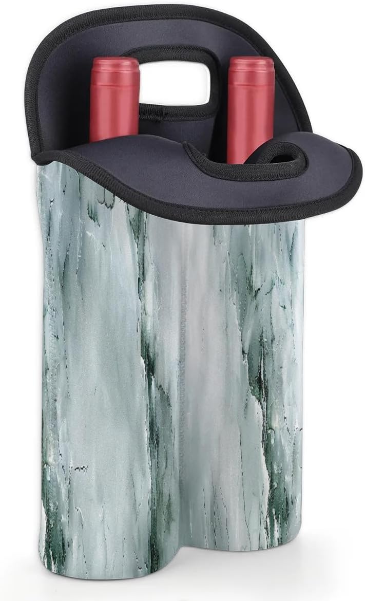 Wine Carrier Tote Personalized Bag for 2 Bottles - Neoprene Wine Bottle Holder with Carry Handle, Wine Protective Bag Insulated Bag Beer Cans Water Bottle Holder for Travel Picnic,Style20