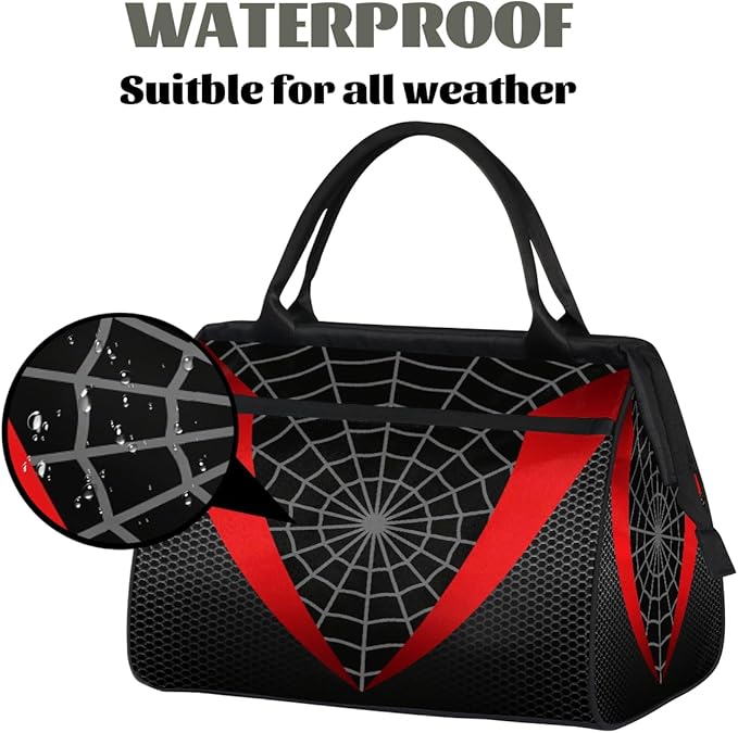 Sports Duffel Bags for Kids - Carry On Travel Gym Bag Waterproof Workout Shoulder Tote for Boys Girls Weekender Overnight Duffel for Swim Dance Camp(Spider Web)