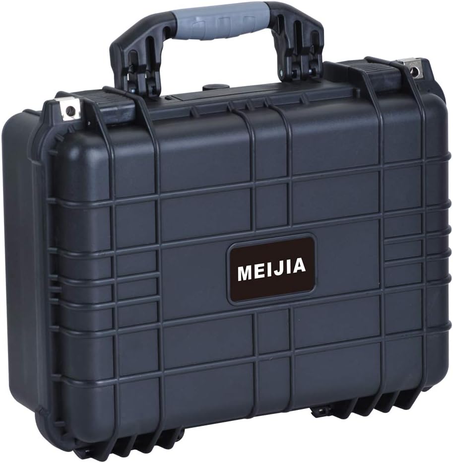 MEIJIA Portable All Weather Waterproof Camera Case With Foam,Fit Use of Drones,Camera,Equipments,Pistols,15.98x12.99x6.85inches