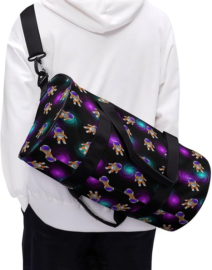 Large Capacity Carry On Weekender Overnight Bag Purple Galaxy Trippy Space Astronauts Beach Swim Bags Men Women Duffle Bag for Travel, Sports