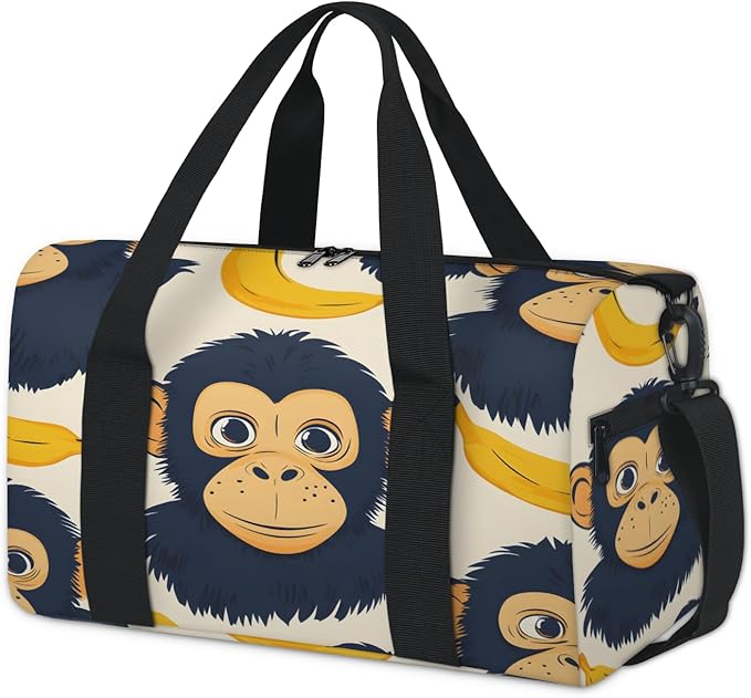 Monkey Travel Duffle Bag for Women Men, Overnight Weekender Bag, Carry on Tote for Sport Gym