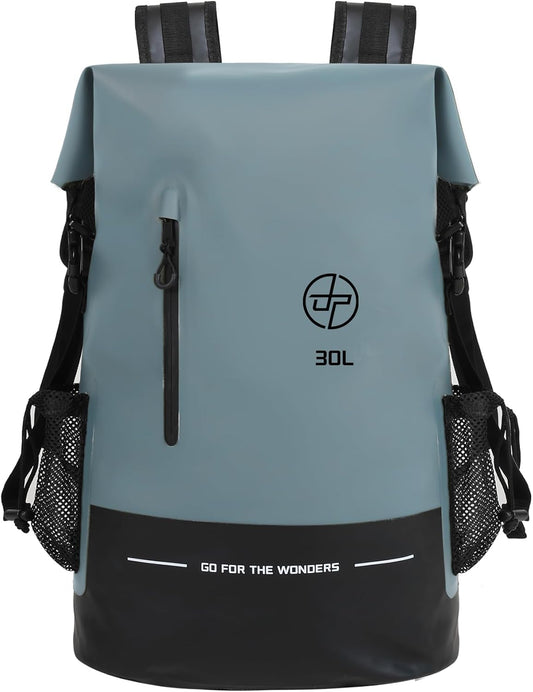 UPWELL 30L Waterproof Dry Bag Boating Backpack for Travel Hiking Camping Kayaking Hiking Swimming Floating Submersible Dry Bag grey