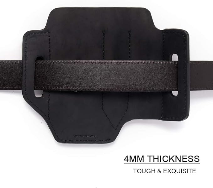 Gentlestache Multitool Sheath for Belt, Leather EDC Pocket Organizer for Men, Leatherman Sheath with Pen Holder, Key Fob, Flashlight Sheath, EDC Leather Pouch Black