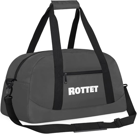 Grey Personalize Kids Duffel Bag With Custom Name Text Carry-On Overnight Travel Gym Lightweight Dance Sports Bags For Boys Girls Kids