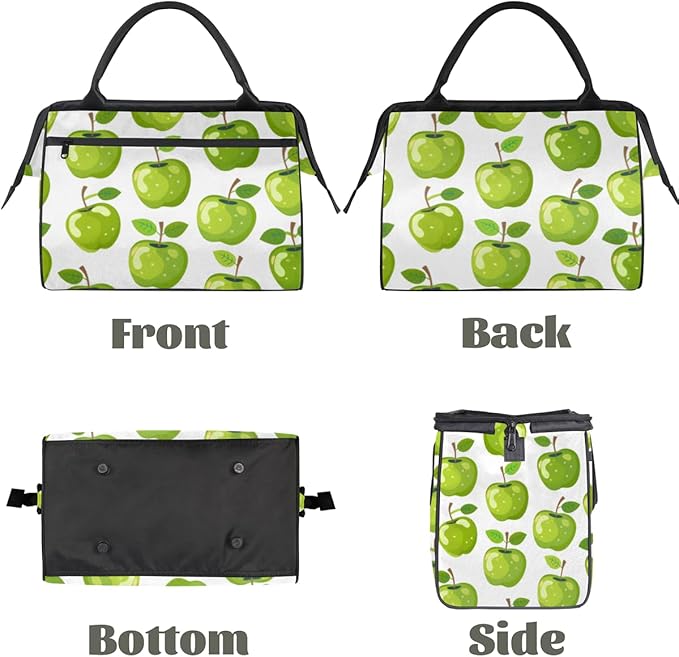 Green Apples Overnight Weekender Bag for Women Men Travel Duffel Bags Waterproof Luggage Carry on Sports Yoga Gym Bag