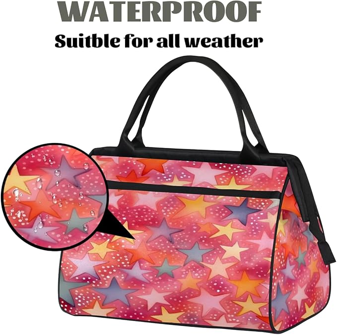 Star Overnight Weekender Bag for Women Men Travel Duffel Bags Waterproof Luggage Carry on Sports Yoga Gym Bag