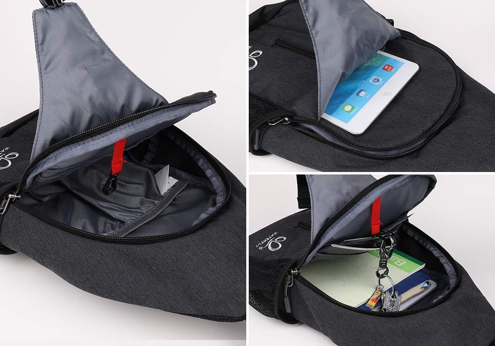 WATERFLY Crossbody Sling Backpack Sling Bag Travel Hiking Chest Bag Daypack