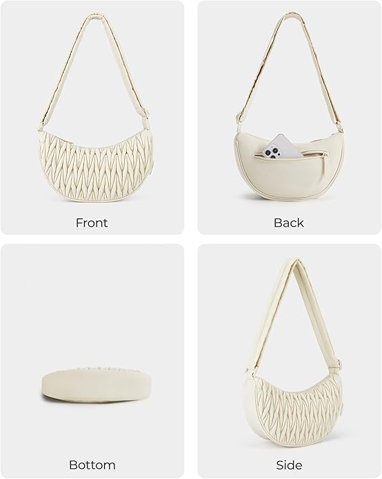 BAGSMART Small Crossbody Bag for Women Men Trendy，Quilted Crossbody Hobo Bag with Adjustable Strap and Inner Pockets