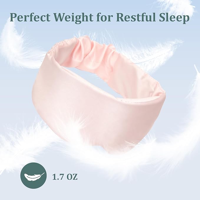 Silk Sleep Mask for Women & Men - 2 Pack Eye Masks for Sleep, 100% Blackout Sleeping Mask, 3D Zero Pressure Side Sleeper Night Blindfold Eye Cover for Travel Nap Couple (Pink & Black)
