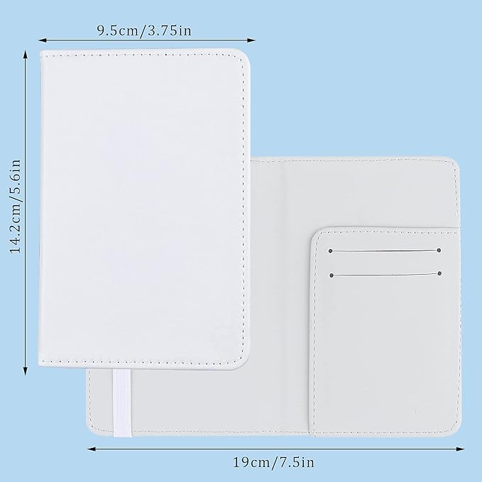 4-Piece DIY Sublimation Passport Holder Covers, PU Leather, RFID Blocking, Black, Unisex, Minimalist Style, 5 Compartments, 3 Card Slots, Boarding Pass Pocket