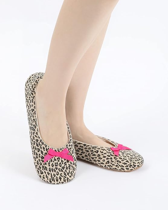 Panda Bros Women's Ballerina House Slippers,Anti-Skid Comfy Warm Ballet Style Slippers
