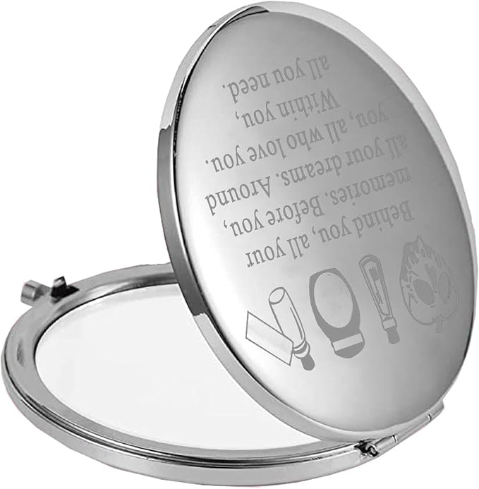 FEELMEM Witchy Queen Evil Compact Makeup Mirror Witch Poison Gift Villain Fan Mirror Halloween Witch Gift Villains Lover Gift