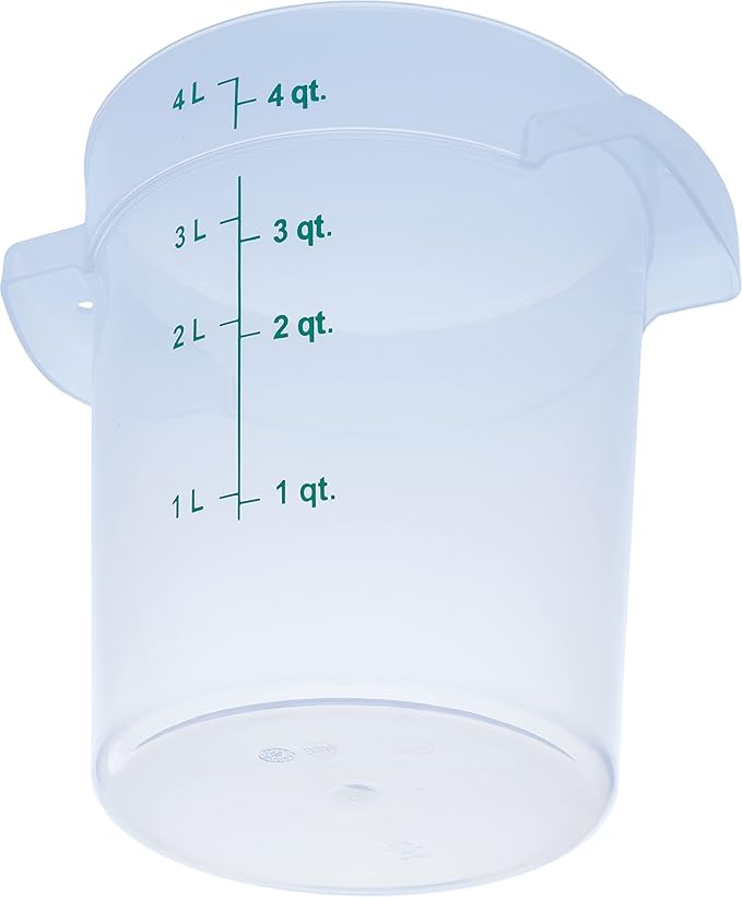 Carlisle FoodService Products Storplus Round Food Storage Container with Stackable Design for Catering, Buffets, Restaurants, Polypropylene (Pp), 4 Quart, Clear