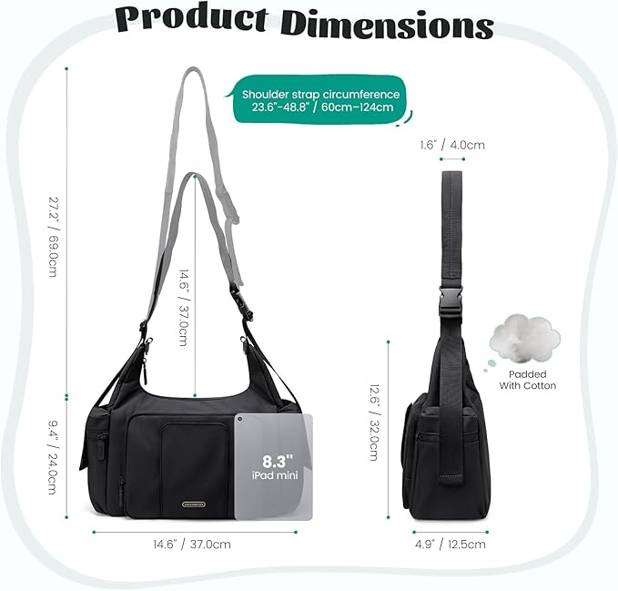 14L Puffer Diaper Bag Tote, Large Capacity Travel Diaper bags, Crossbody Hospital Bag for mom
