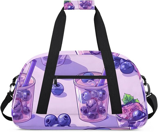 Blueberry Juice Kids-Duffel-Bags Gymnastics Dance Bag Carry-On Overnight Travel Gym Lightweight Dance Sports Bags For Girls Boys Kids，