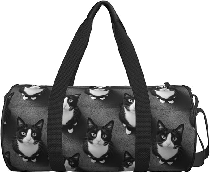 Gym Bag for Women Small Duffle Bag with Multifunctional Pockets Workout Sport Bags for Dance, Fitness, Yoga, Black Cat