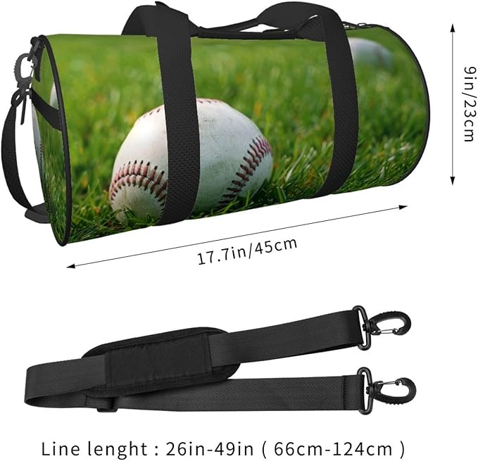 Grass Baseball Softball Printed Sports Gym Bag for Men Women Foldable Duffel Bag Carry On Weekender Bag for Travel Sports