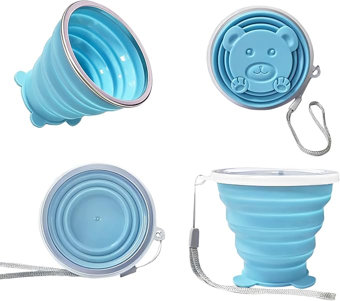 Collapsible Cup - Small Silicone FoldableCup-Expandable Folding Drinking Cups -Reusable Portable Mugs-Cup For Travel, Camping, Hiking, Survival, Picnic, Beach, Holiday Vacation, Outdoor Sports