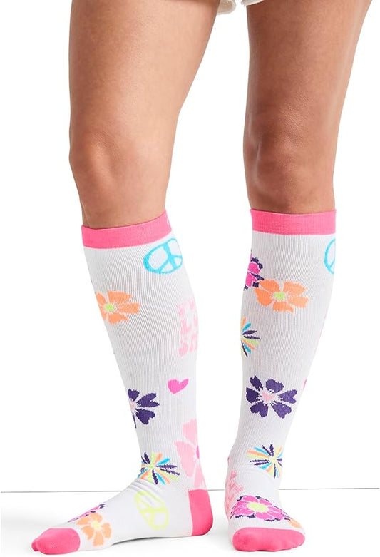 Cherokee Women's 10-15mmHg Compression Socks – Fun Print Knee Highs with Light Support, Soft Feel - PRINTSUPPORT