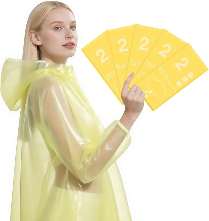 Disposable Rain Ponchos for Adults - Emergency Rain Ponchos，Lightweight for Travel