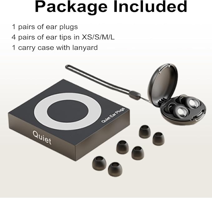 Adhiper Ear Plugs,Silicone Noise-Reducing Earplugs for Sleep,Travel,Concerts,Shooting Guns,Work,DJs,Nightlife,Swimming,Surfing,Snorkeling,Showering,Water Pool,Beach,Ocean,Sports(Black)