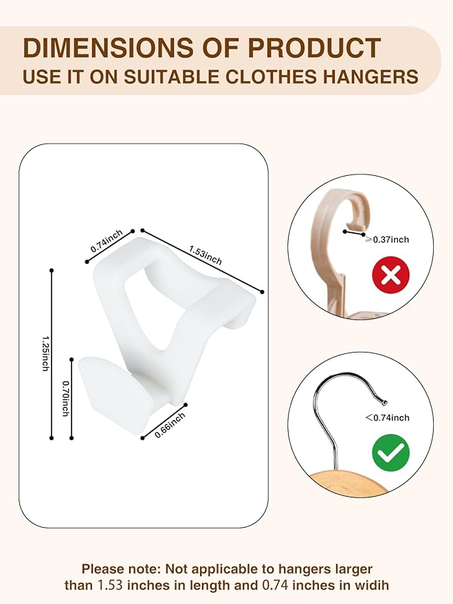Smartor Hanger Hooks 30 Pack, Closet Storage and Organization as Hangers Space Saving, Hanger Add on Hook as Closet Organizer, Stacking Hangers, Cascading Space Saver White