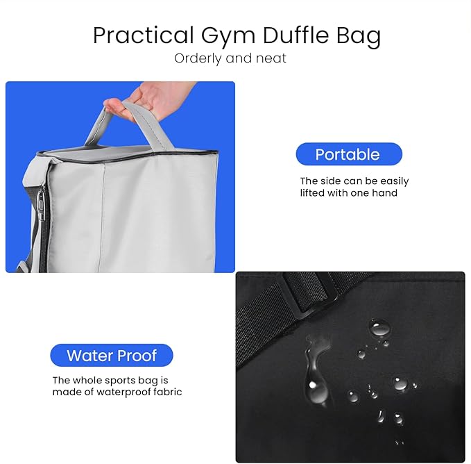 C&F BOGMOST Small Gym Bag for Women & Men,Small Lightweight Duffel Bag Carry On Bags Mini Duffel Travel Bag Waterproof Sports Bags for Workout/Sport/Travel, Grass Green
