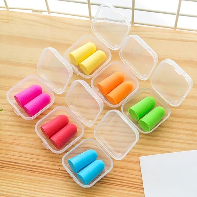 24 Sets Soft Foam Earplugs Noise Cancelling Ear Plugs Sound Blocking Earplugs Hearing Protection Ear Plugs with Case