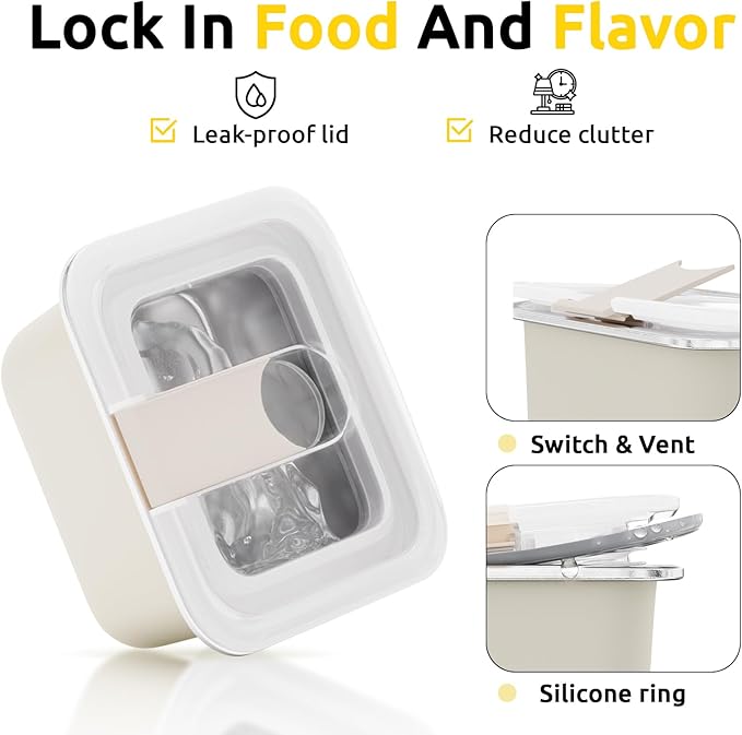 Stainless Steel Snack Box Containers for Kids, 3 Packs 12 oz Leak-Proof Microwave-safe Small Food Storage Container with Lid, Metal Compact Bento Lunch Box Container for School Travel