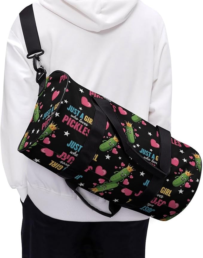 Workout Lightweight Duffel Bags Just A Girl Who Loves Funny Pickle Carry On Weekender Overnight Bag Gym Sport Yoga Dance Bags