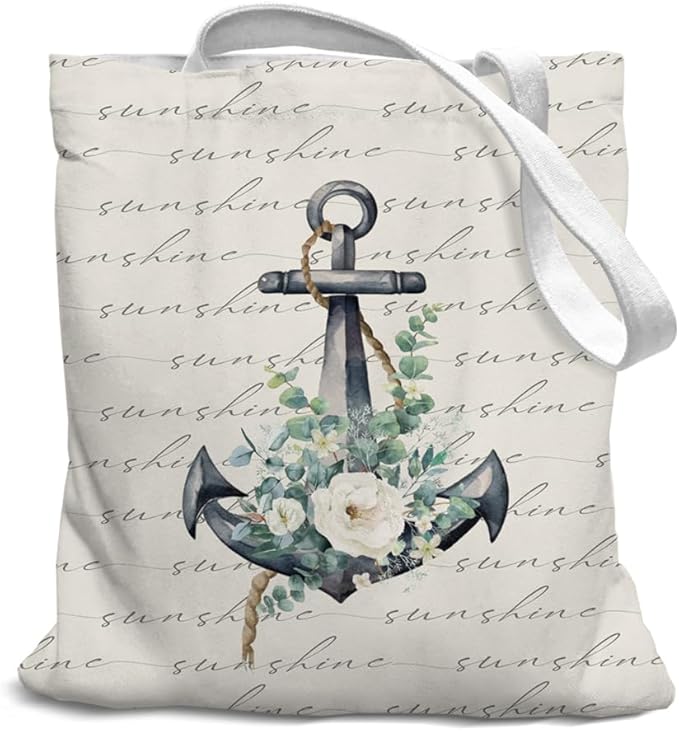 Beach Summer Canvas Tote Bag for Women Teen Girls Gifts Cute Small Travel Work Tote Bags Reusable Grocery Bags