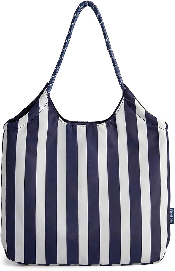 BAGSMART Beach Bags for Women, Beach Tote Bag Beach Bag with Zipper Travel Tote Bag for Women Sandproof Swim Pool Bag | Packable Beach Bag, Beach Essentials, for Travel, Gym, 12.5L Medium Tote, Lightweight, Water-resistant