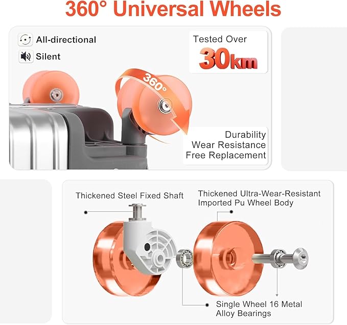 Aluminum Luggage 24inch – 2026 Upgrade Zipperless Suitcase with TSA Lock, 360° Silent Spinner Wheels – Premium Aluminum-Magnesium Alloy Suitcase for Modern Travelers