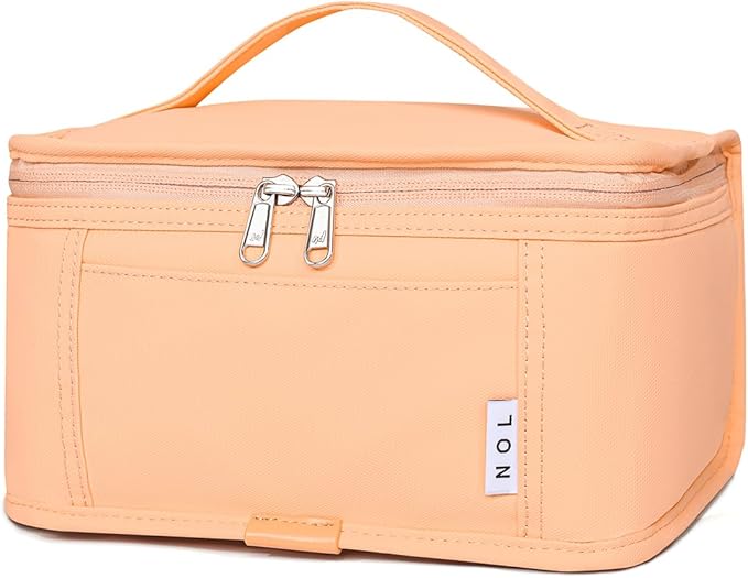 NOL Natural Organic Lifestyle Small Lunch Bag Mini Lunch Box Insulated Lunch Bag for Men/Women Leakproof Cooler Tote Bag Lightweight Nylon Waterproof Lunch Box For Work, Orange-1