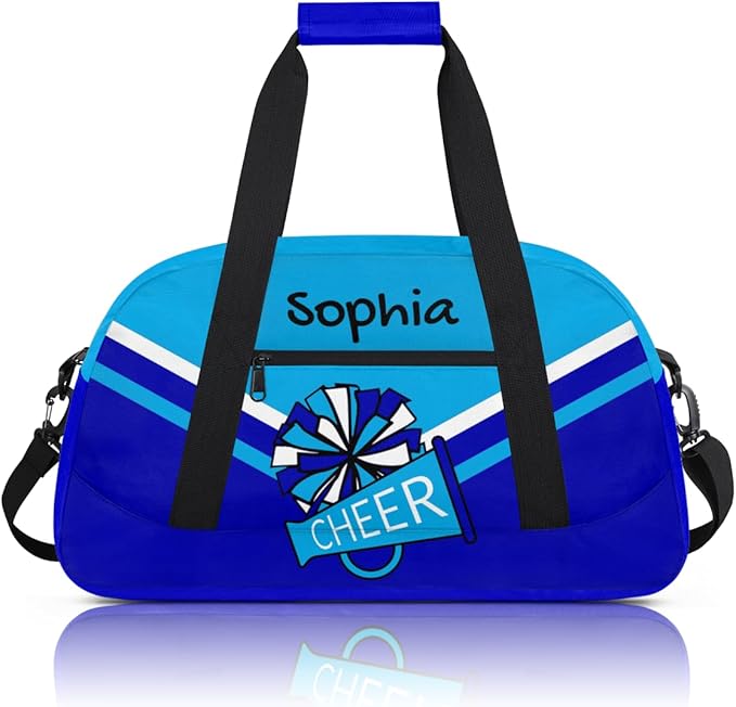 Personalized Blue Cheer Bag for Cheerleaders, Custom Sport Gym Bag Dance Bag Travel Duffle Bag Cheerleading Gifts for Women