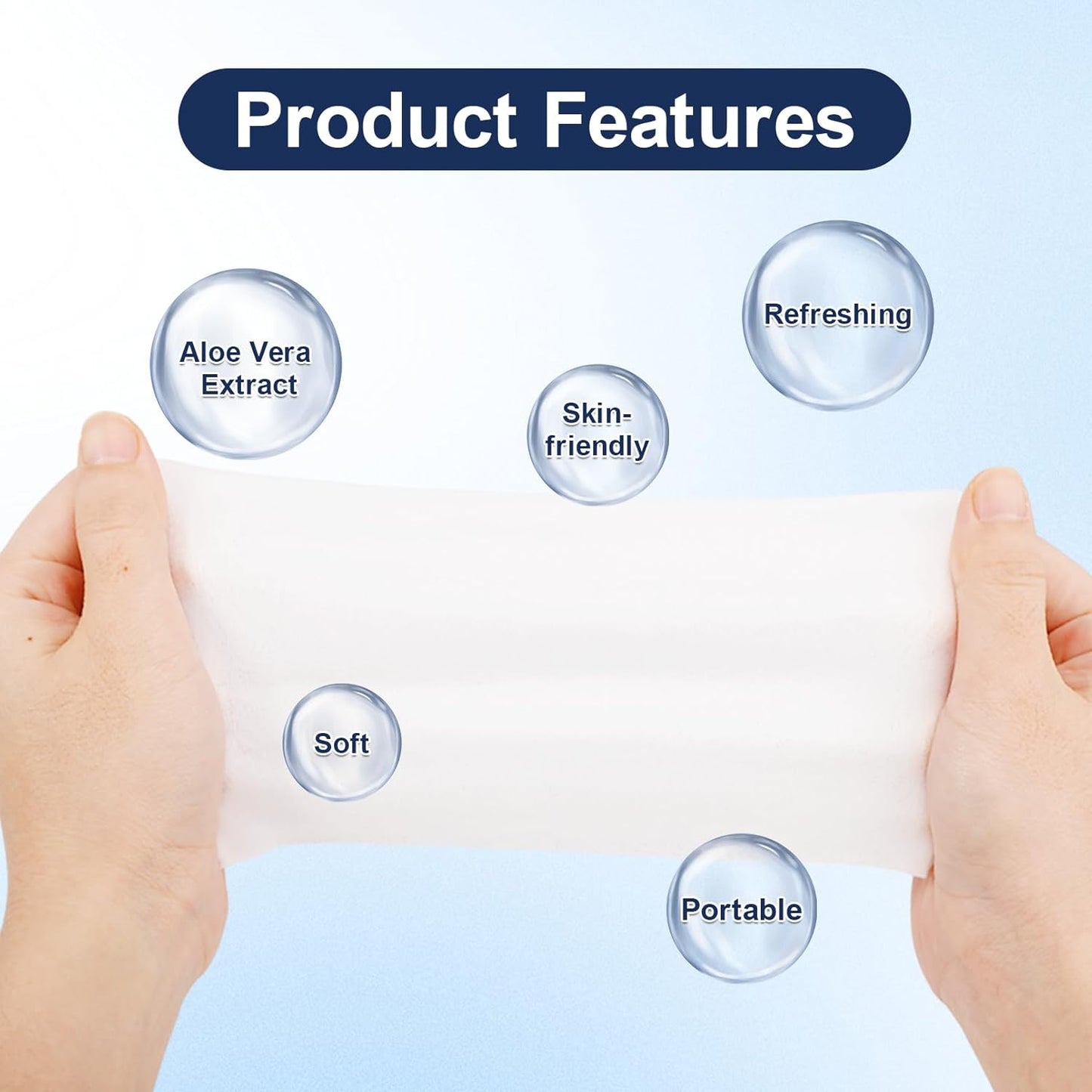 100 Pcs Wet Wipes Individually Wrapped, Aloe Vera Hand Wipe, Disposable Skin Cleansing Wipes, Travel Size Wipes Bulk for Hands, Butt, Daily Use, Restaurant, Barbecue (100 PCS)