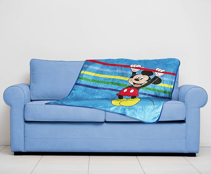 Disney Mickey Mouse Plush Travel Throw Blanket - Measures 40 x 50 Inches - Super Soft & Cozy Travel Accessories