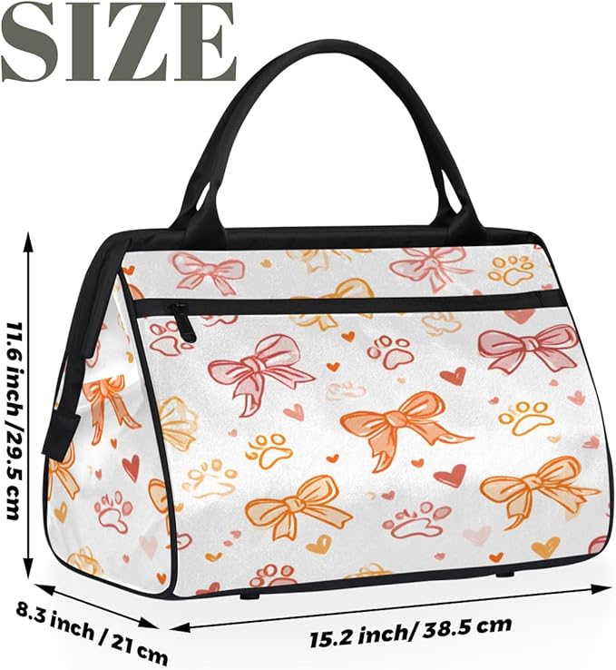 Bow Tie Overnight Weekender Bag for Women Men Travel Duffel Bags Waterproof Luggage Carry on Sports Yoga Gym Bag
