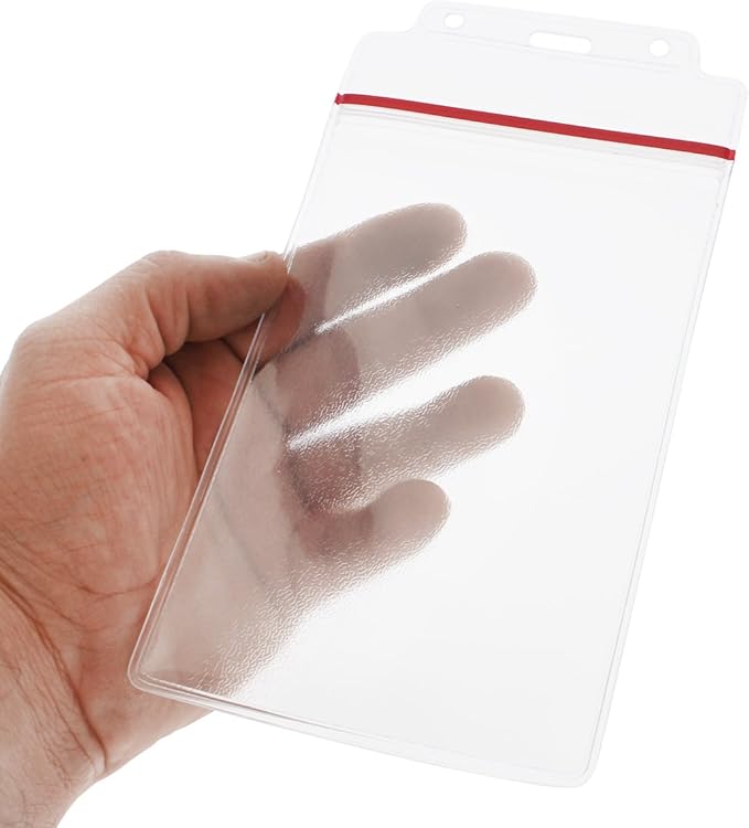 Extra Large Waterproof Badge Holder - 4 X 6 Inch Passport & International Immunization Card - Heavy Duty Resealable Zip Top Closure - 4x6 Holders by Specialist ID (Great for Cruise Essentials)