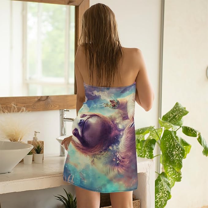 Sloth Fog Floating Beach Towel, Large Microfiber Quick Dry Lightweight Pool Bath Towels Sand Free Beach Blanket for Summer Cruise Yoga Camping Travel Vacation Essentials 31 x 61 in