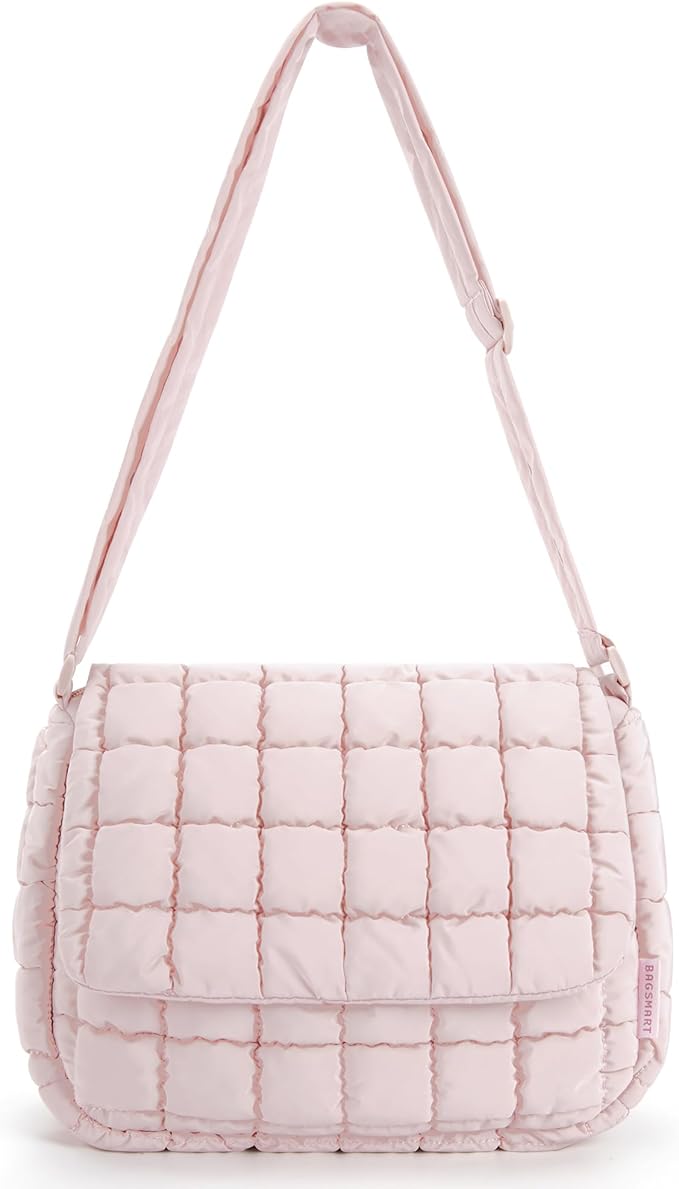 BAGSMART Lightweight Crossbody Bags for Women, Quilted Puffer Shoulder HandBags with Adjustable Strap for Travel