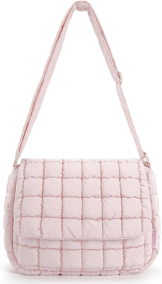 BAGSMART Lightweight Crossbody Bags for Women, Quilted Puffer Shoulder HandBags with Adjustable Strap for Travel
