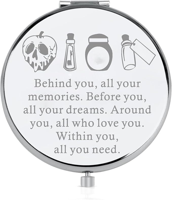 FEELMEM Witchy Queen Evil Compact Makeup Mirror Witch Poison Gift Villain Fan Mirror Halloween Witch Gift Villains Lover Gift