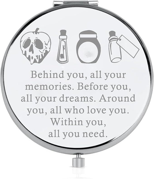FEELMEM Witchy Queen Evil Compact Makeup Mirror Witch Poison Gift Villain Fan Mirror Halloween Witch Gift Villains Lover Gift