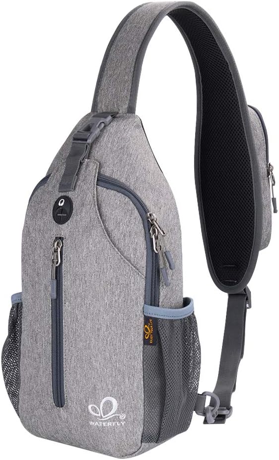 WATERFLY Crossbody Sling Backpack Sling Bag Travel Hiking Chest Bag Daypack