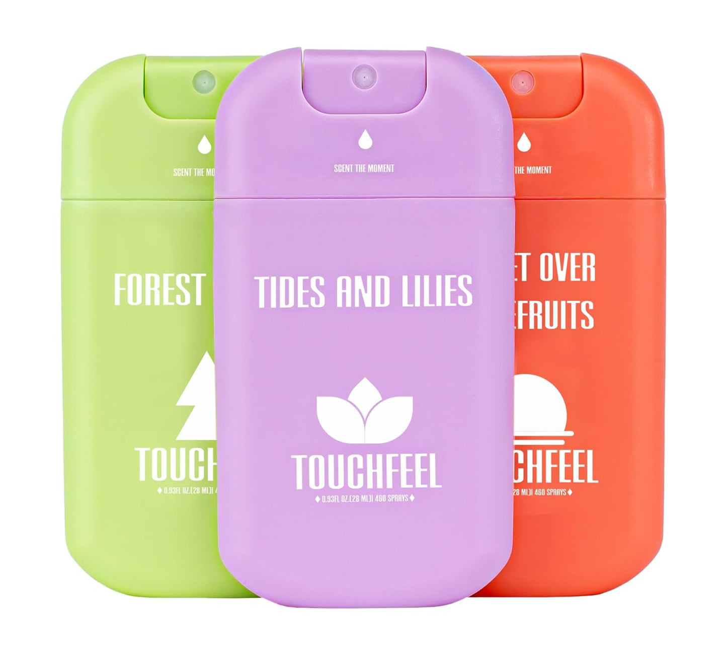Power Mist Hand Sanitizer Spray, Scented Hydrating Hand Sanitizers Travel Size Refillable, Pocket Portable 3-Pack (Forest Chime, Tides and Lilies, Sunset over Grapefruits) 0.93Fl Oz Each