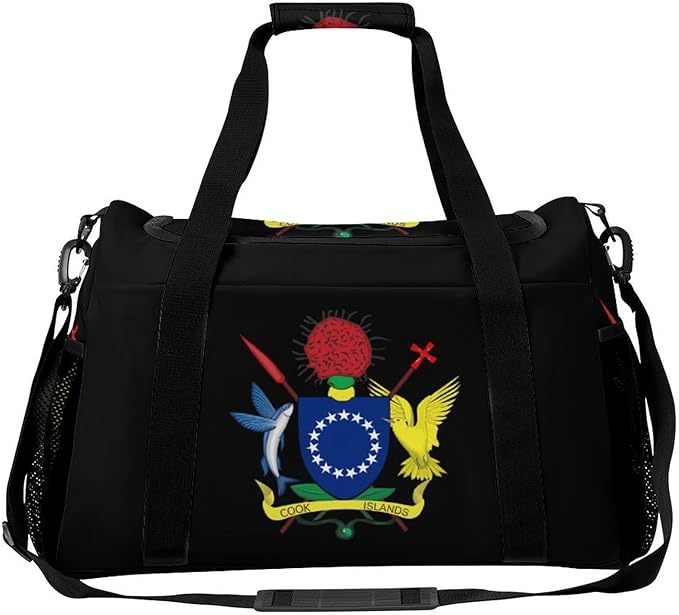 Coat of Arms of The Cook Islands Duffle Bag Gym Bag for Workout Travel Tote with Detachable Straps