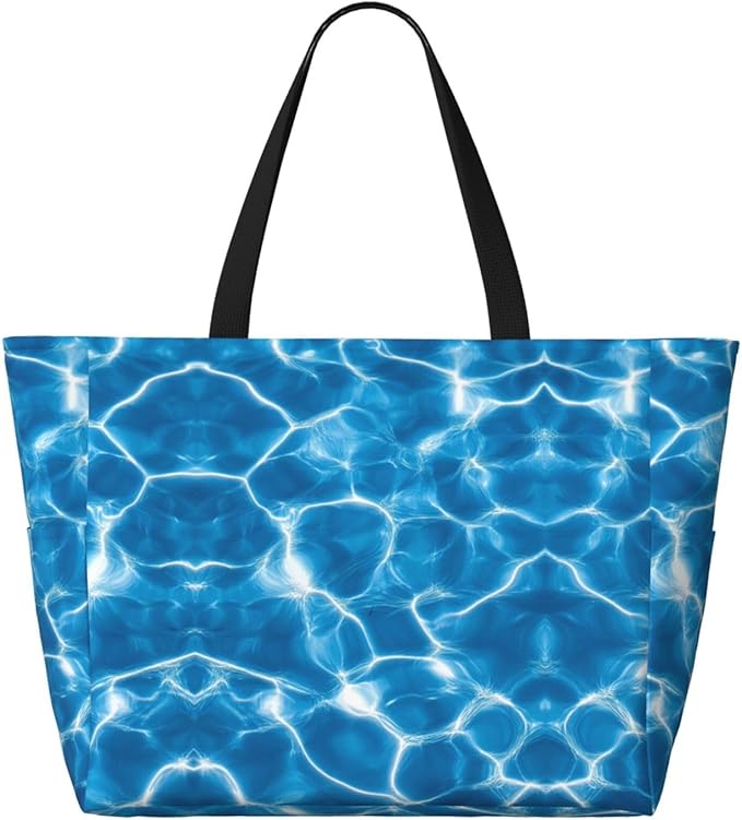 Large Beach Bag for Women Waterproof Foldable Travel Shoulder Tote Bag with Pocket for Weekender Pool Vacation