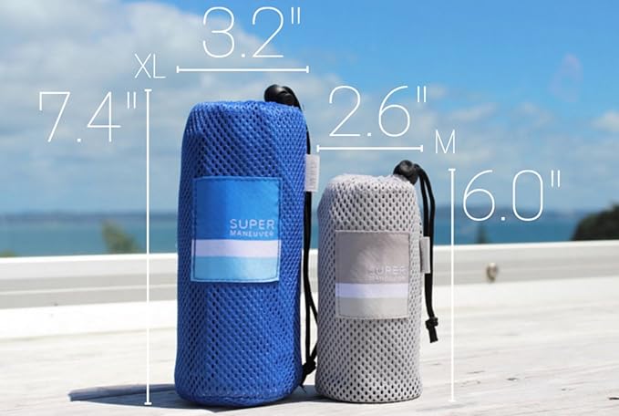 Super Towel for Sports, Travel & Beach — Lightweight, Compact, Absorbent, Quick-Dry, Soft Microfiber Suede — For Hiking, Gym, Beach, Yoga, Swimming, and Adventures (Gray+Pink, M (40x20"))
